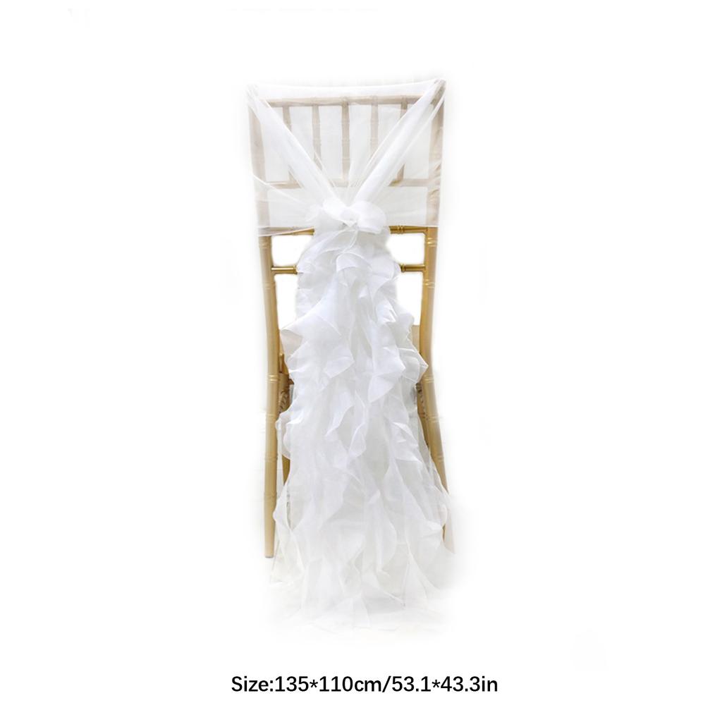 Wedding Chair Tulle 135x100cm Elegant Romantic Tulle Chair Sashes Wedding Decoration