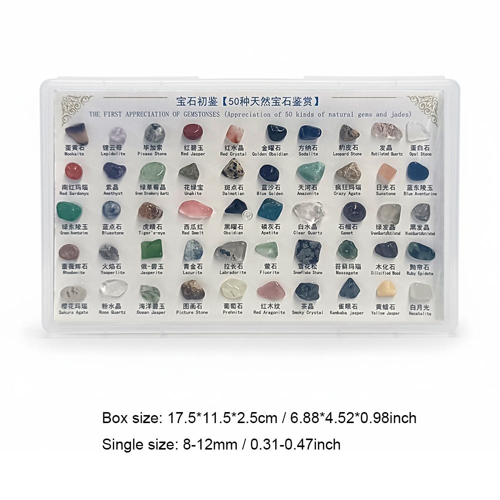 50PCS/Box Natural Crystal Stone Colorful Mineral Crystal Specimens Multifunctional for Natural Gems And Jades First Appreciation
