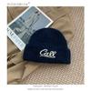 Ins Embroidery Letter Knitted Hat Children's Autumn and Winter New Warm Ear Protection Versatile Wool Hat Big Head Circumference