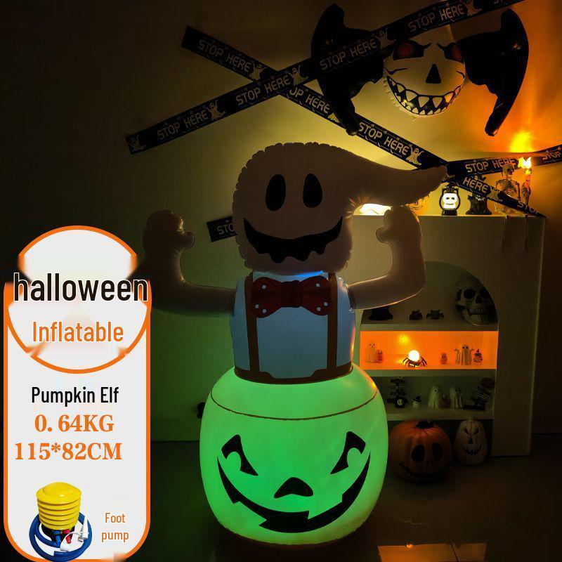 Halloween Inflatable Pumpkin Ghost Lantern Decoration Ornaments Costume Headwear