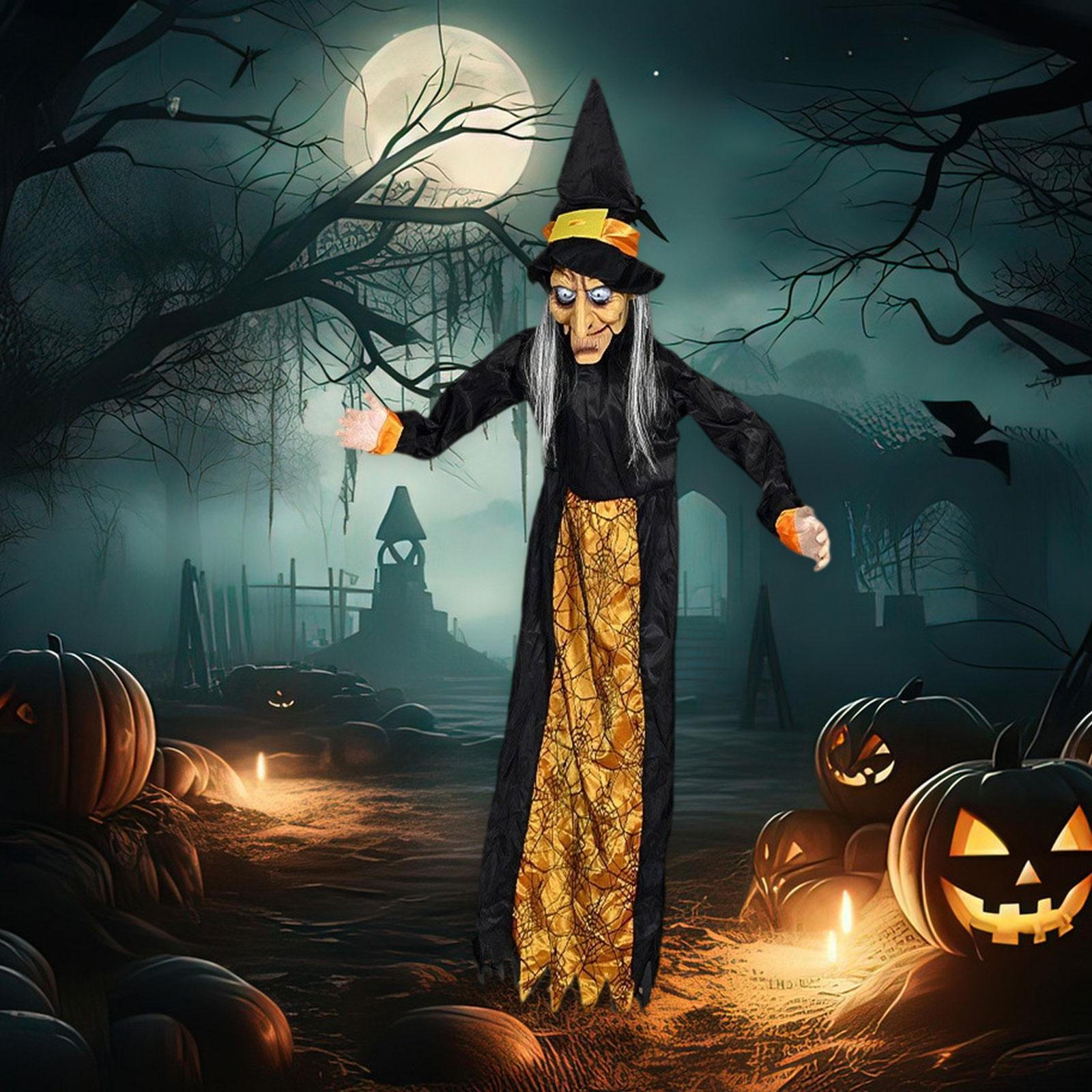 

Halloween Hanging Witch Spooky Prop for Theme Party Favors Walls Entry Gate жёлтый