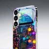 Gold-plated Tempered Glass Phone Case, Compatible Galaxy S26 S25 S24 S23 S22 Ultra Plus. Features a Circuit-based Gaming Design.