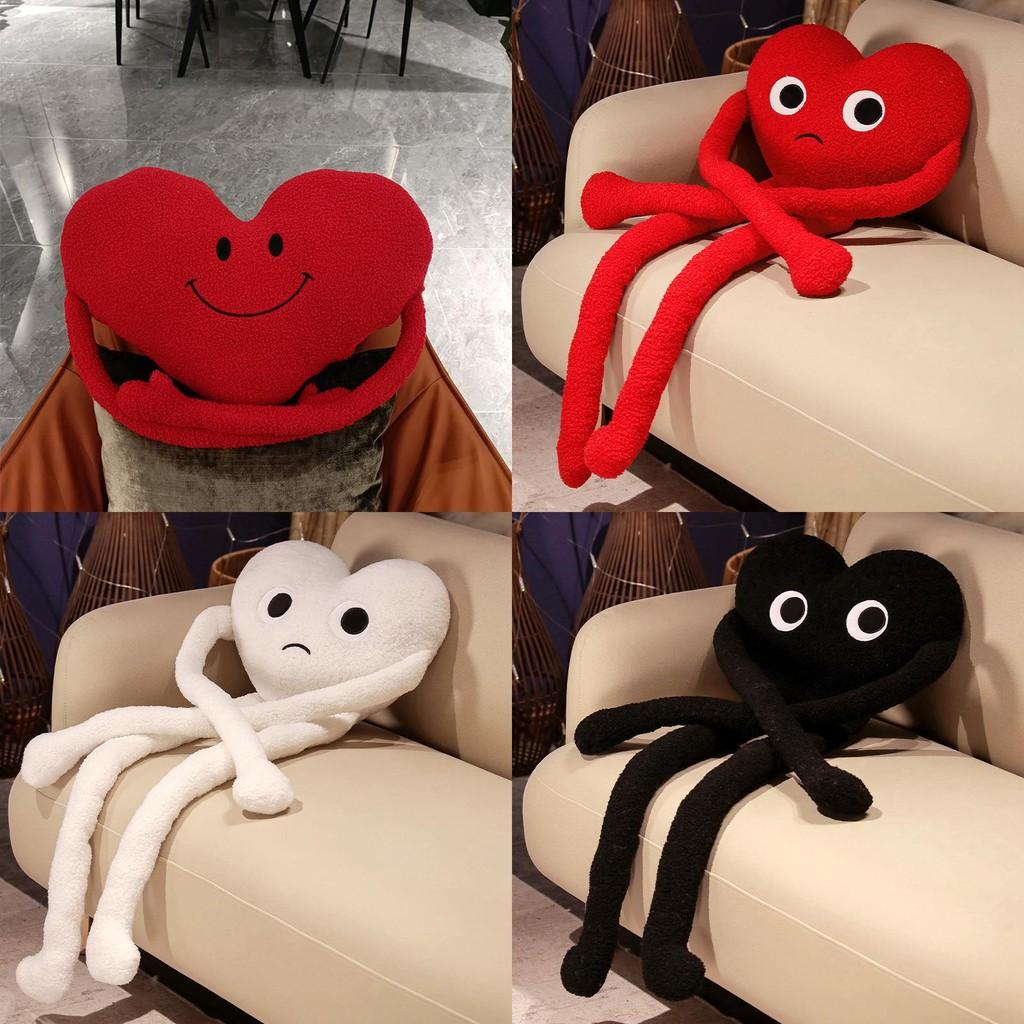 Themed Heart Fluffy Pillow Toy With Soft Cover For Living Room Doll Styling