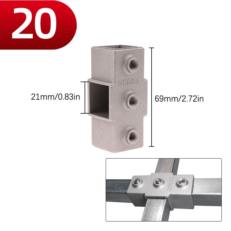 1 buc Piesă de Conectare Tub Pătrat Aliaj Aluminiu Cot Conector Triplu Tub Pătrat Îmbinare Fixă Raft Raft de Depozitare