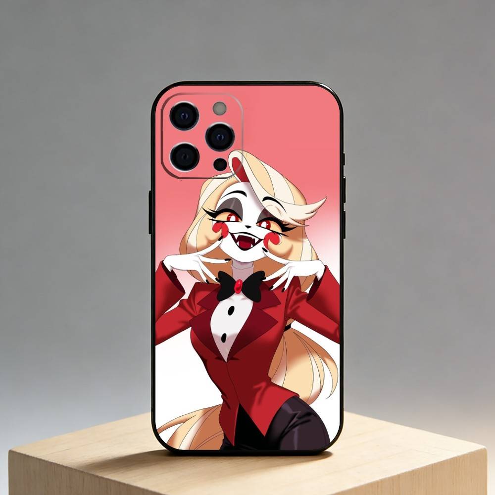 H-Hazbin H-Hotel   Phone Case For iPhone17,16,15,14,13,12 Plus,Max Soft Silicone Black Cover iPhone14Plus