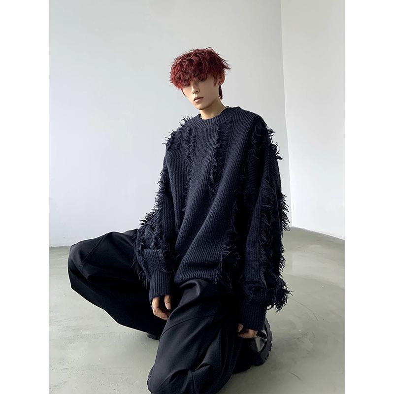 Maglione Lento Stile Coreano Autunno e Inverno Moda Scollo Tondo Manica Lunga Top Casual