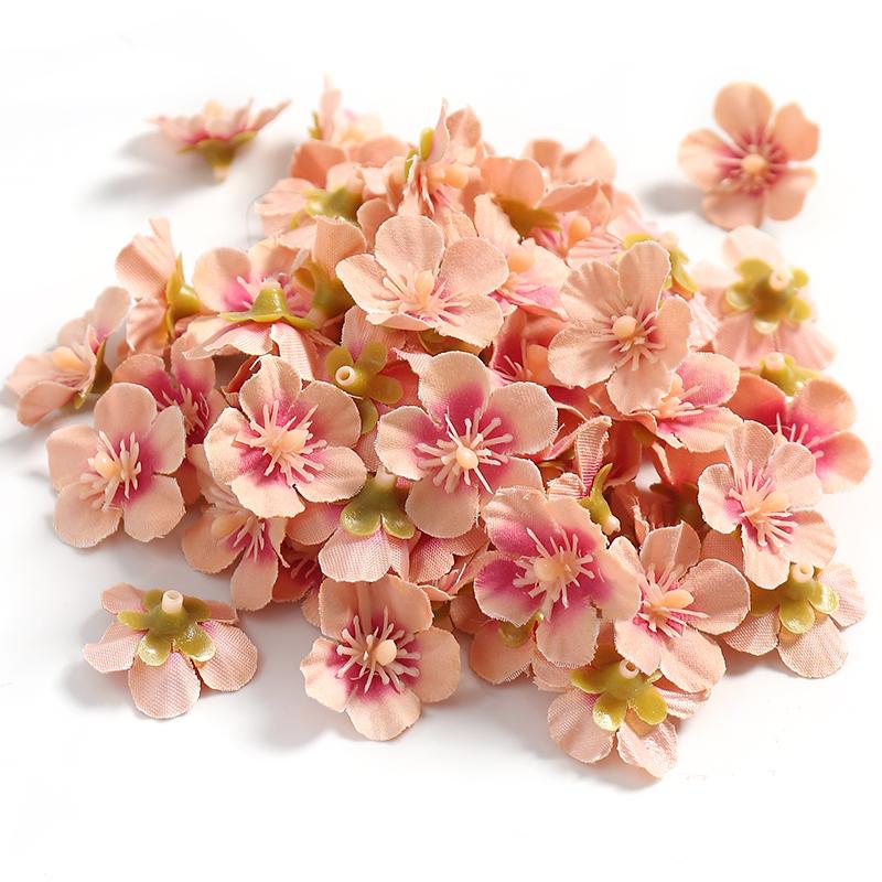 50/100Pcs Mini Artificial Flower Head Cherry Blossom Petals for Home Decortion Mother's Day DIY Garden Party Bride Wedding Decor