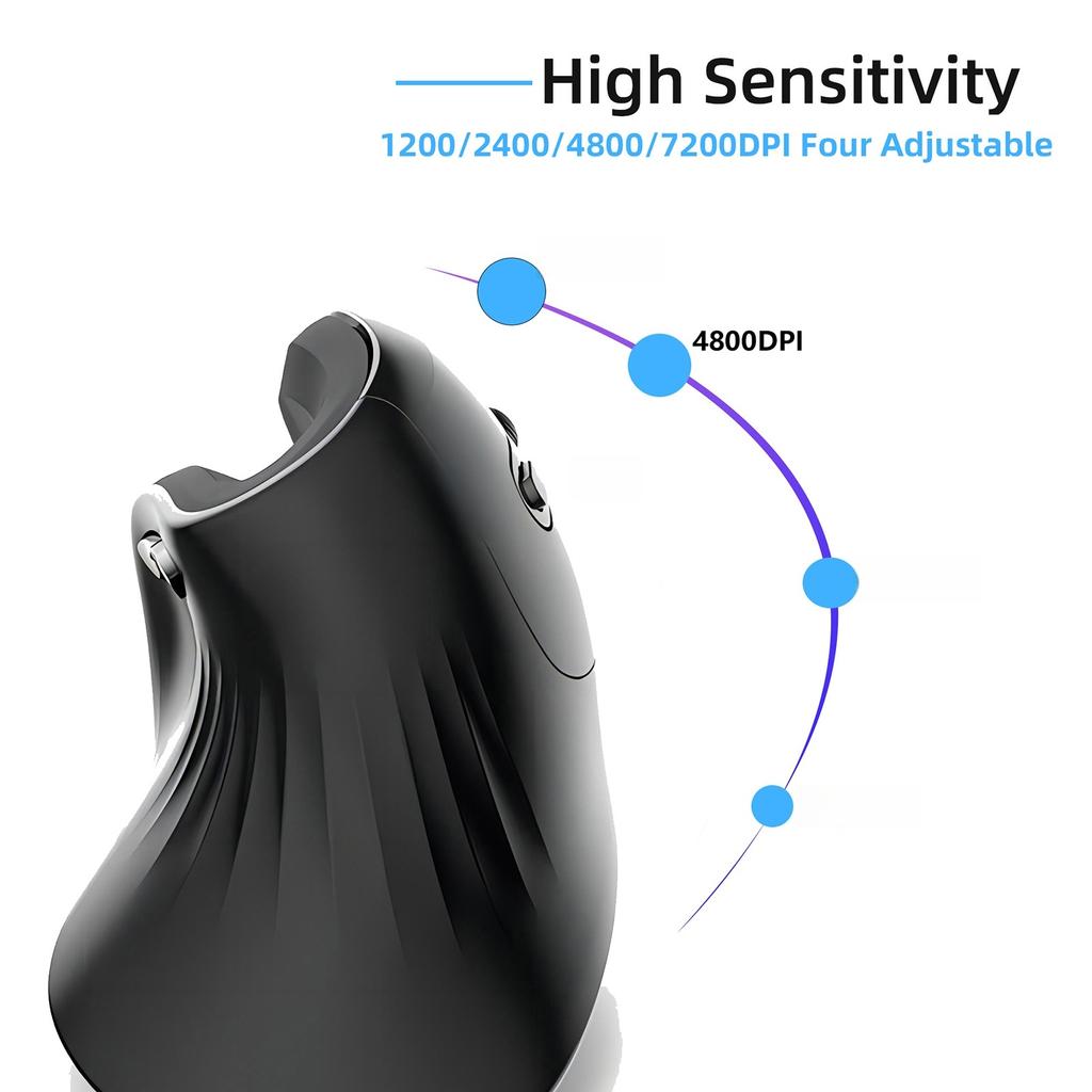 Vertical Mouse Wireless 2.4G Rechargeable Ergonomic Design Mice 3200DPI Adjustable Optical E sports Mice