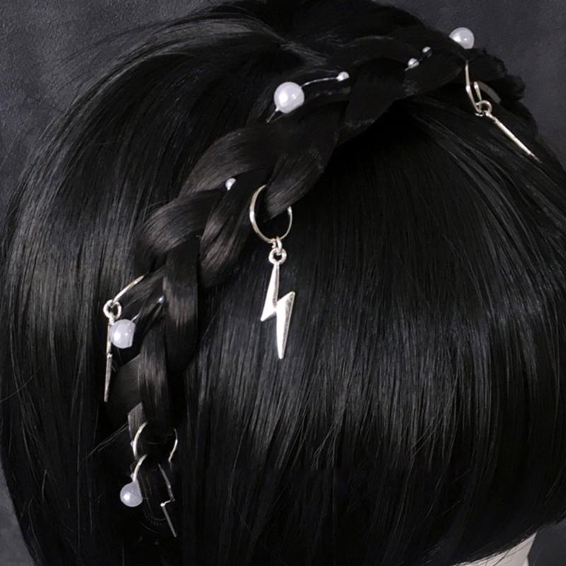 Punk Style Pendant Twisted Braid Headbands Costume Hairband Practical Friendly Hair Accessory For Women Girls Daily Wear