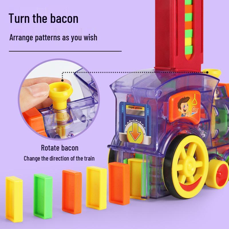 Electric Domino Train Toy: Automatic Card Dispensing for Kids