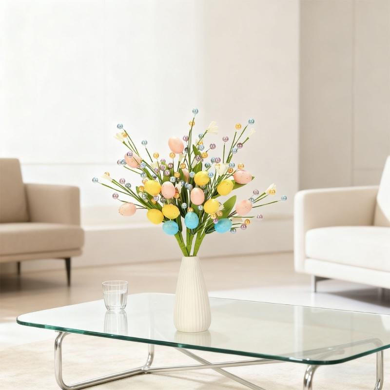 Simulated Foam Berries Easter Eggs Artificial Berries Fruit Branch for Holiday Party Decoration Vase Flower Arrangements