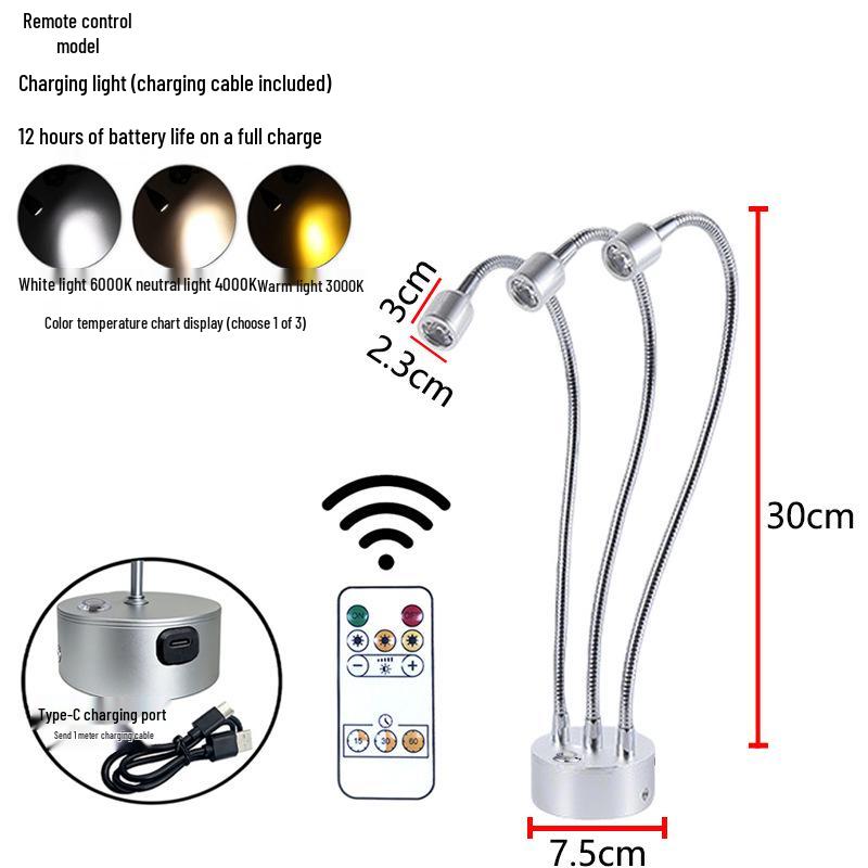 Remote-Controlled Long-Life Charging Spotlights for Jewelry Display Cases
