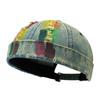 Adjustable Melon Skin Cap Distressed Denim Beanie Fashion Docker Cap  Women