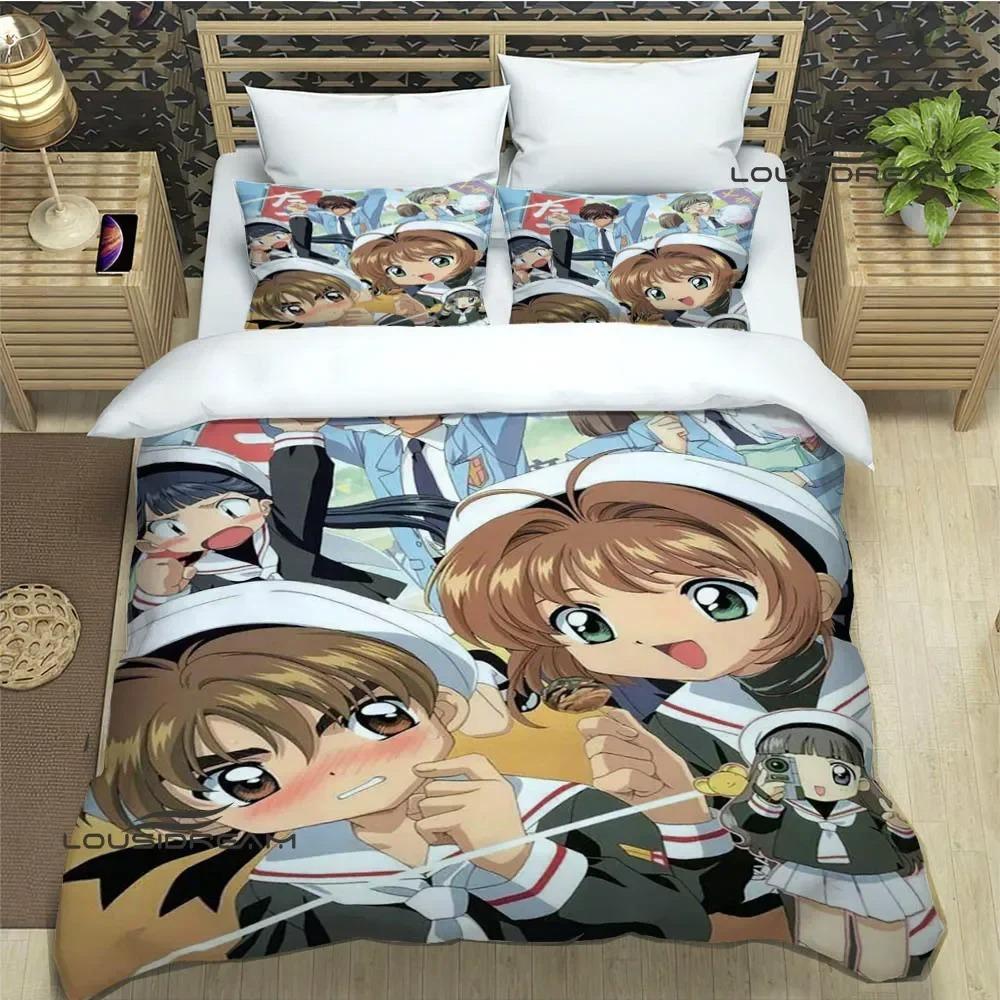 Card Captor Sakura Print Bedding Sets Exquisite Bed Supplies Set Duvet Cover Bed Comforter Set Bedding Set Luxury Birthday Gift