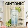 2pcs 2D Flat Printing Drapes Gin Tonic Lime Ice Polyester Without Electricity Party Decorations for Room Bedroom Wall Decor