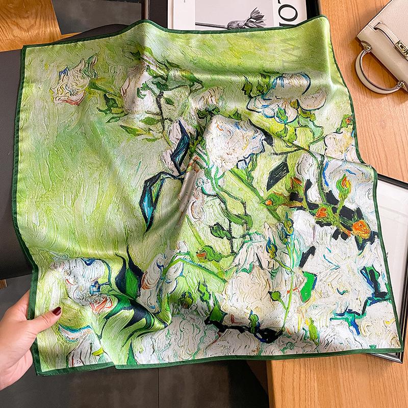 1116 New Fashion Printed Silk Scarf Women's Mulberry Silk Scarf Temperament Decoration Spring and Autumn Scarf Scarf Scarf