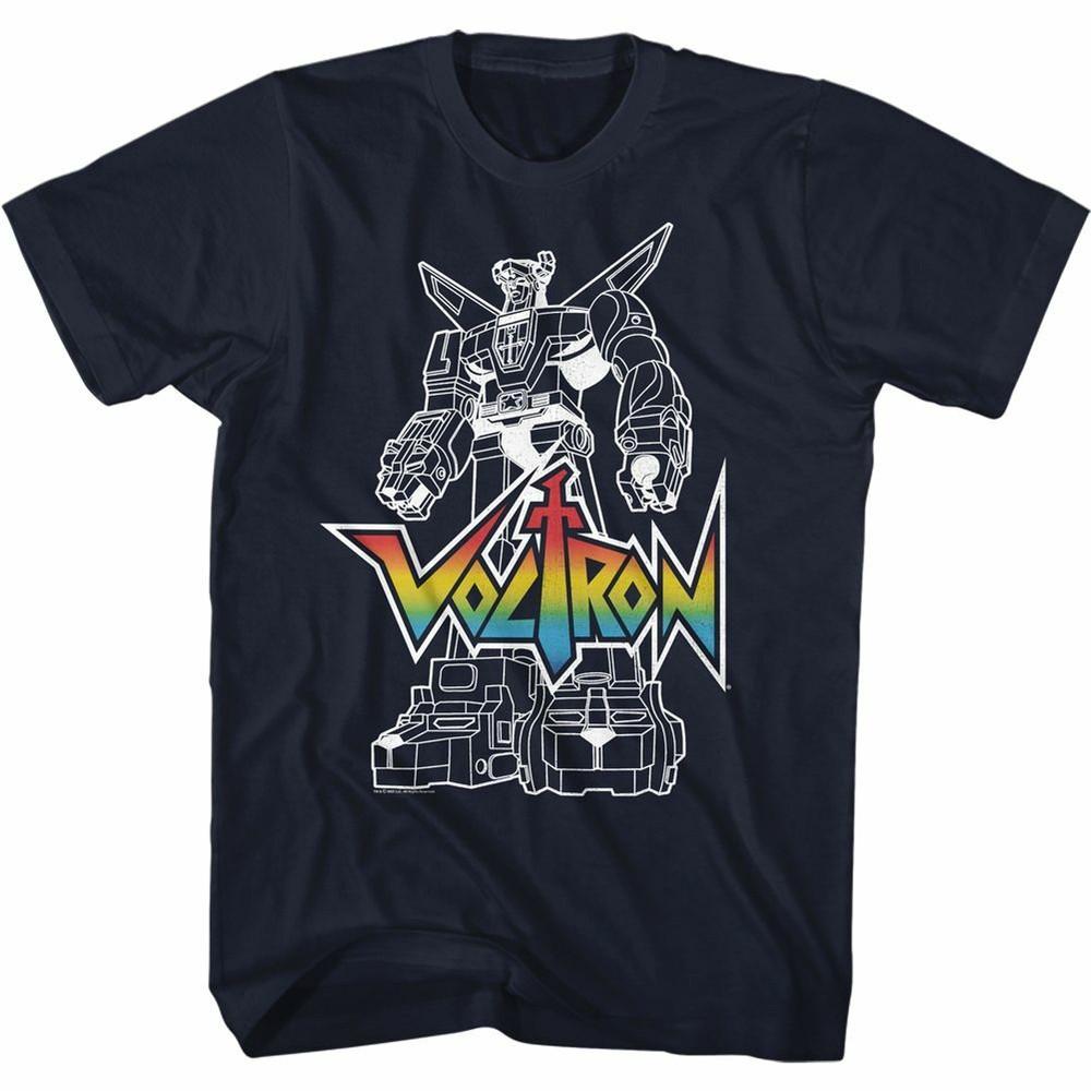 Voltron Voltron With Logo Navy Adult T-Shirt