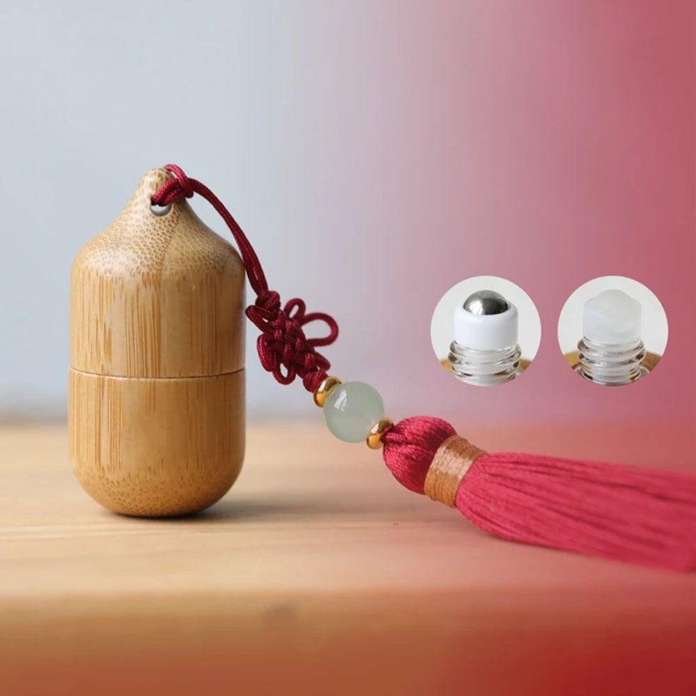 Reusable Bamboo Roller Ball Bottle Empty Bottle Essence Storage Bottle Perfume Bottle Travel