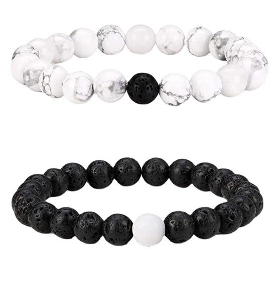 Bracelets de Couple Oeil de Tigre Mat & Pierre d'Agate - Perles de 8mm, Style Étudiant