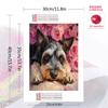 Schnauzer and roses Pattern  3pcs 100% Round Full Drill 5D DIY Diamond Painting Embroidery Cross Stitch Rhinestone Décor