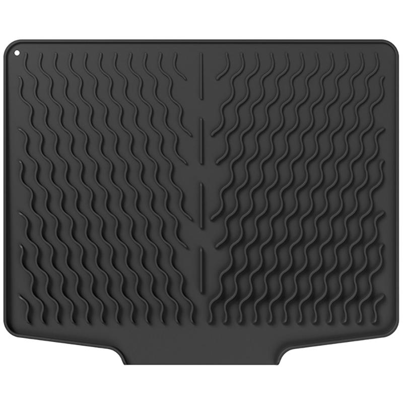 

Nonslip Silicone Sink Tray With Slope Drainage Design For Fast Drying Dishes Heat Resistant Kitchen Counter Protector чёрный