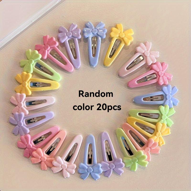 20pcs Flower Bowknot Hair Clips Y2K Girls Candy Color Barrettes BB Hairpins Hair Accessories,Perfect For Gifts,Photography Props