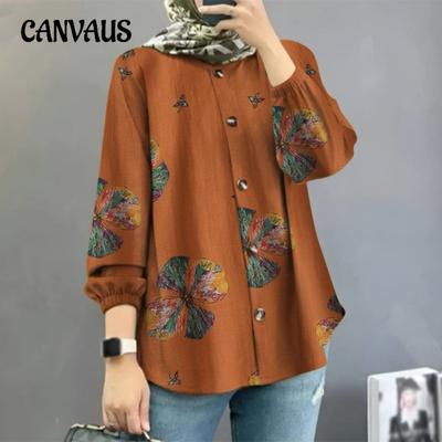 Büyük Beden Kadın Yeni Çiçekli Moda Gömlek