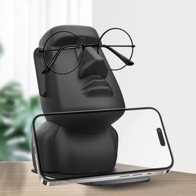 Držák na brýle Hlava z Velikonočního ostrova Stojan na vystavení brýlí Stolní stojánek na sluneční brýle pro domácí kancelář Noční stolek Dekor