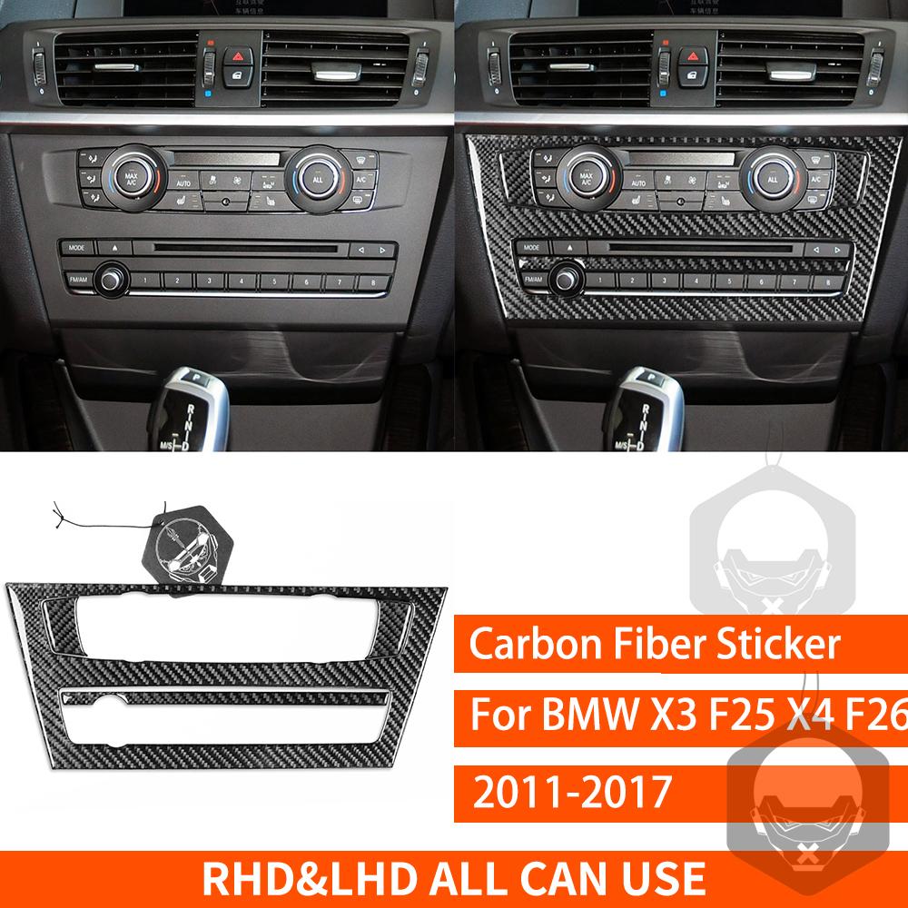 For BMW X3 F25 X4 F26 2011 2012 2013 2014 2015 2016 2017 Center Console Trim Real Carbon Fiber Stickers Car Interior Accessories