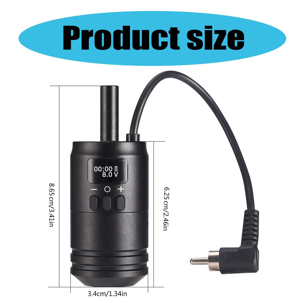 1600mAh Battery Wireless Tattoo Battery Grip Display Remaining Battery 4-12V Tattoo Supplies for Tattoo Artists