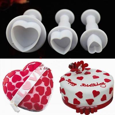 3 Teile/los Herz Form Fondant handwerk Form Cookie Schneider Backen Werkzeug Kuchen Dekorieren Bäckerei Formen
