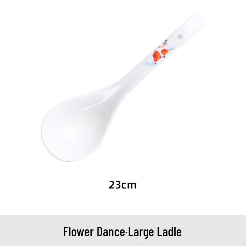 Yujia Flower Dance Ceramic Soup Spoon