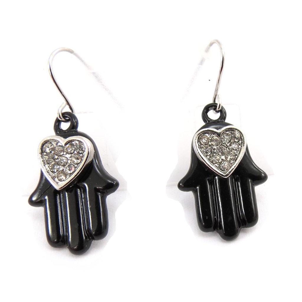 Les Trésors De Lily [J7714] - Designer-Ohrringe 'Fatma' schwarz weiß