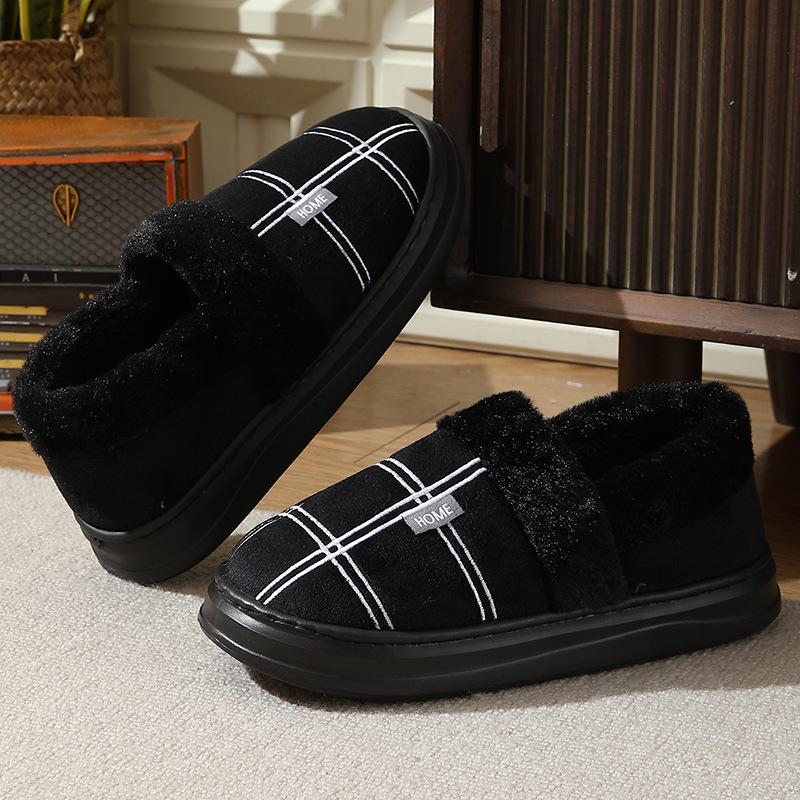 Extra Large Size Cotton Shoes, Winter Cotton Slippers, Home Slippers, One Pedal, Thermal Hair Slippers, Thick-soled Plush Slippers