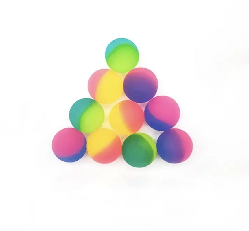 Multi size dual color elastic ball children colorful boy outdoor solid rubber bouncing ball sports game fun ball egg toy