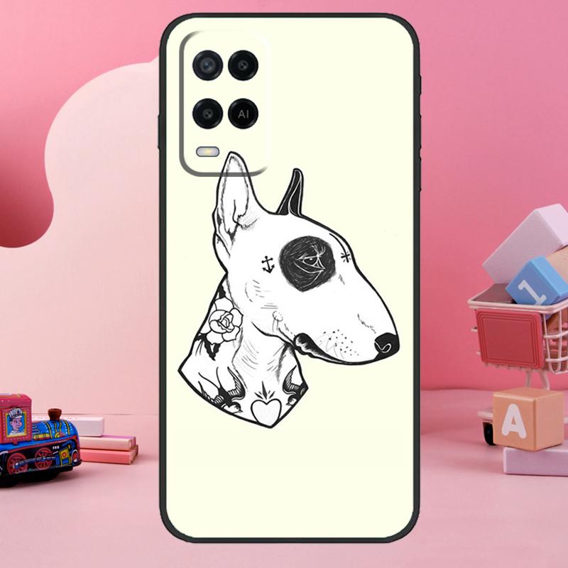 English Bull Terrier Dog Case For Oppo A98 A78 A18 A38 A58 A60 A80 A40 A77 A57 A17 A74 A54 A94 A96 A76 A16 A15 A5 Pro
