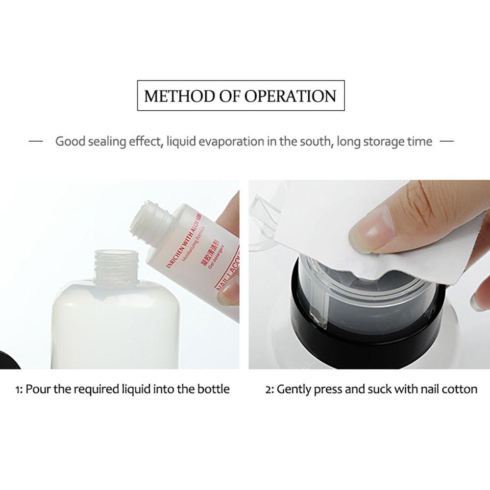 Manicure Liquid 200mL Nail Polish Remover Pump Dispenser Container Clean Acetone Empty Bottle