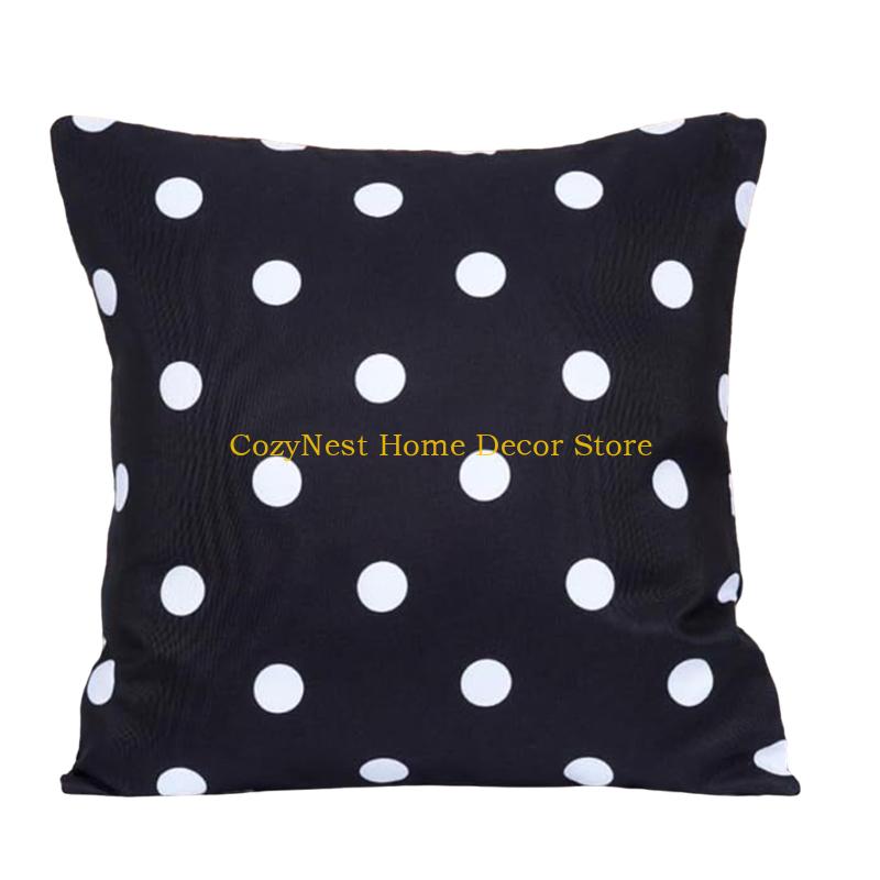 92MF Quickly Dry Pillow Cover Pillowcase Protectors With Polkas Dot Motifs Fit Standard 45cm Square Chair Cushions for Family чёрный 990₽
