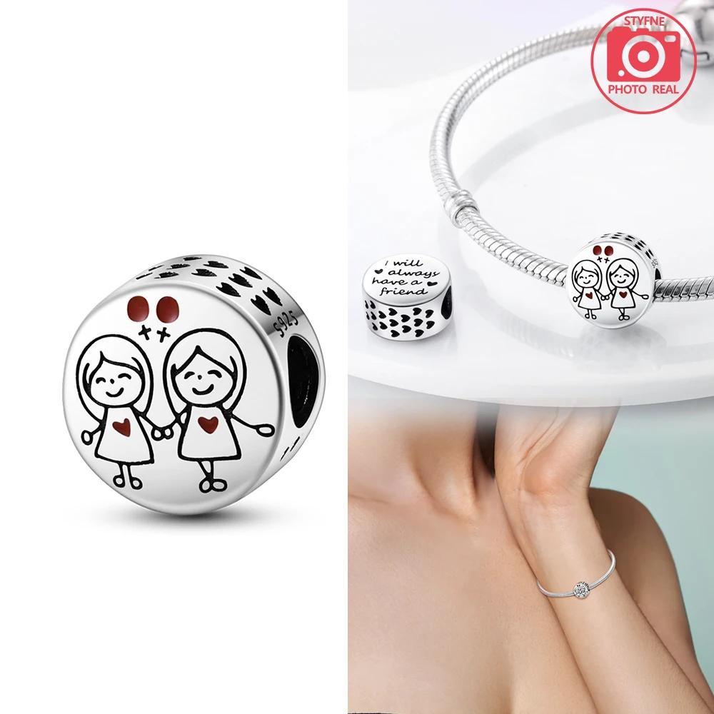 New Copper Colors Sisterly Friendship Eternal Pendant Fit Copper Colors Original Bracelets Diy Birthday Jewelry Gift