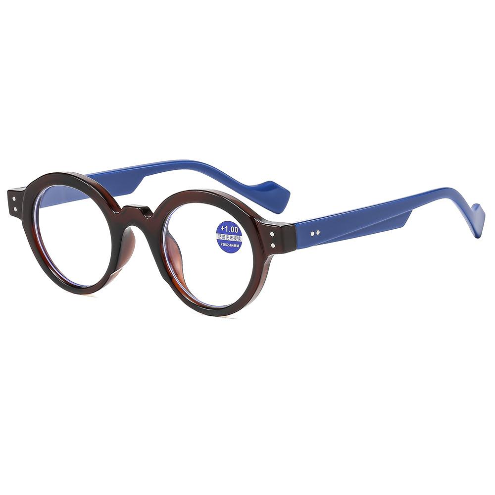 Men Round Retro Reading GlassesGlasses Lenses with Clear VisionMetal Connected Eyeglass Legsfor Women 1.0 1.5 2.0 2.5 3.0 3.5