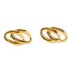 Trendy Geometric 18K Gold Double Ring Earrings for Women
