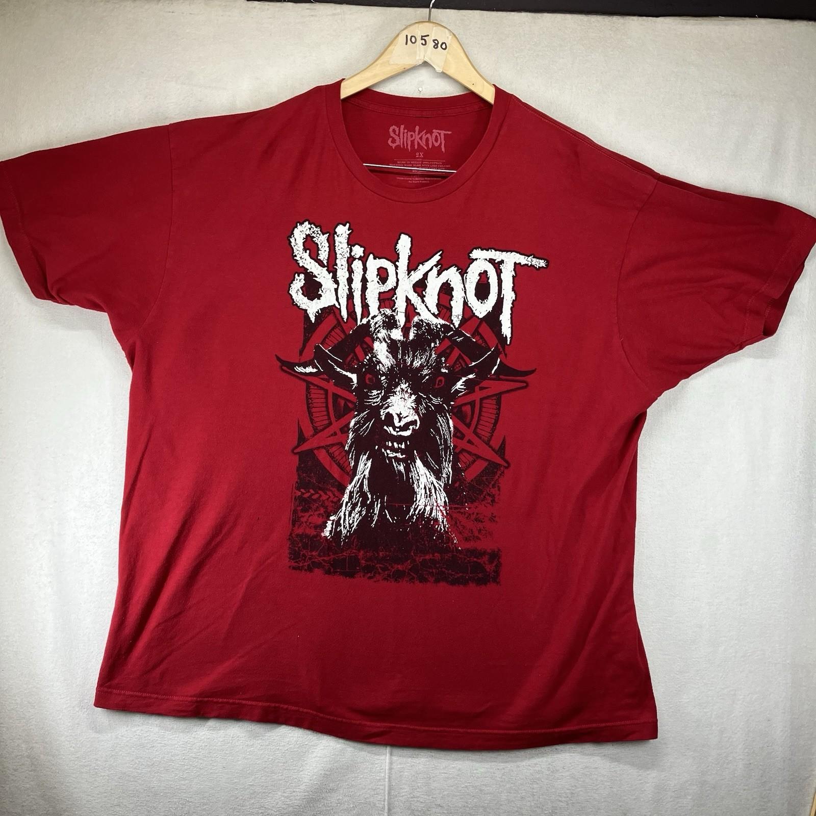 Y2K Slipknot Iowa Goat Mens 2X BIG T Shirt Music Heavy Metal Short Sleeve Cotton 2XL