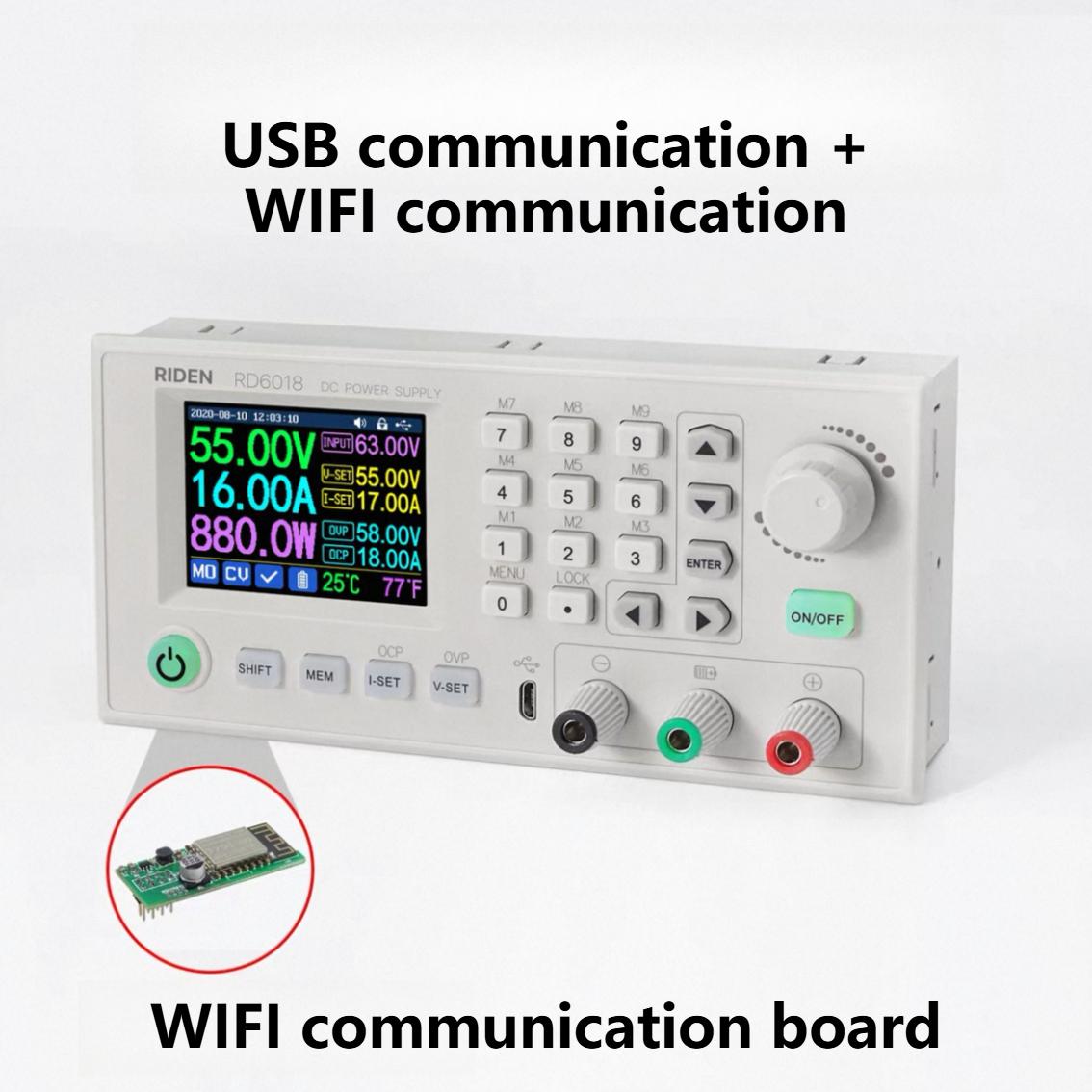 

НОВИЙ RD6006/ RD6006P RD6006-W 60В 24А USB WiFi DC Регульований Понижуючий Настільний Блок Живлення Понижуючий Перетворювач 2,4-дюймовий Кольоровий Дисплей