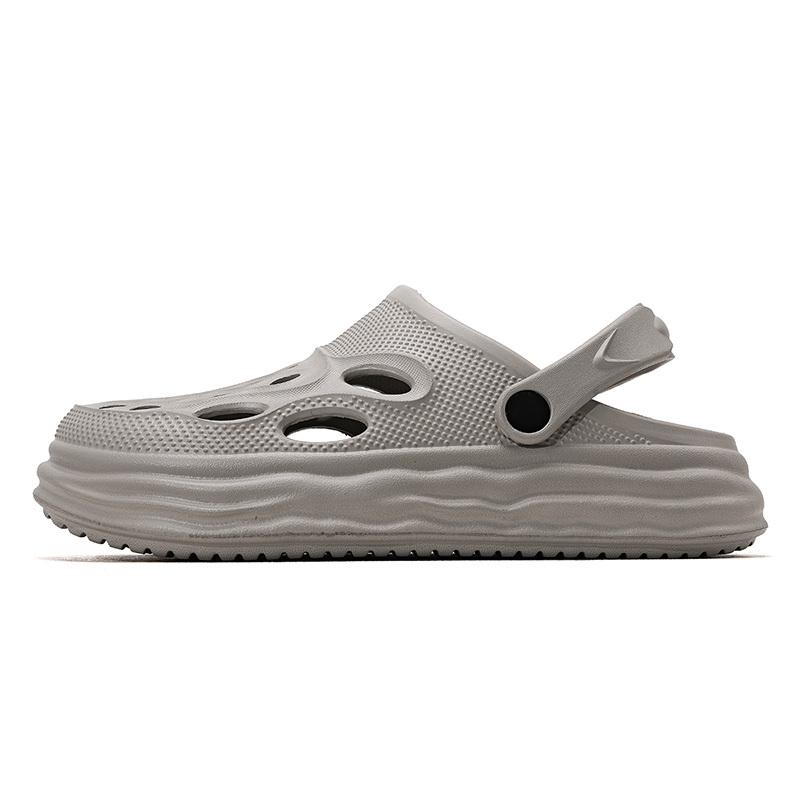 

Мужские и женские сандалии, пляжные тапочки, летние парные шлепанцы, повседневная обувь цвета морской волны на полой платформе, уличные садовые сабо из ЭВА, шлепанцы, нескользящая обувь для воды 44-45 серый