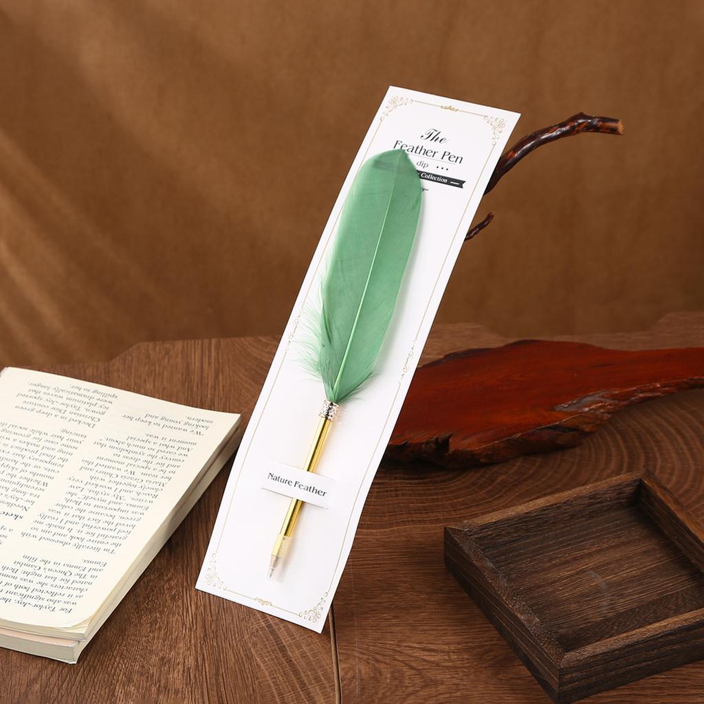 Feather Ballpoint Pen Creative Retro Goose Feather Shape Ballpoint Pen Cute Puzzle Student Stationery