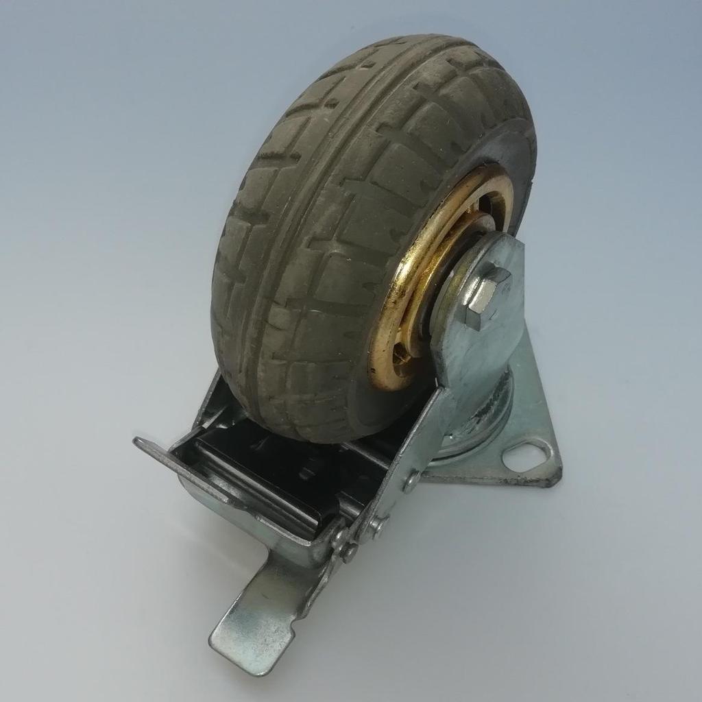 Heavy-Duty Grey Rubber Industrial Swivel Caster Wheel - Silent and Elastic Design
