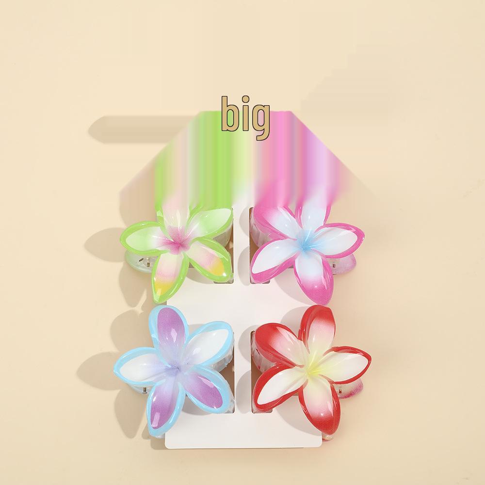 Frangipani Flower Hair Clip for Women, Colorful Beach Accessory, Updo Shark Hairpin, In Stock