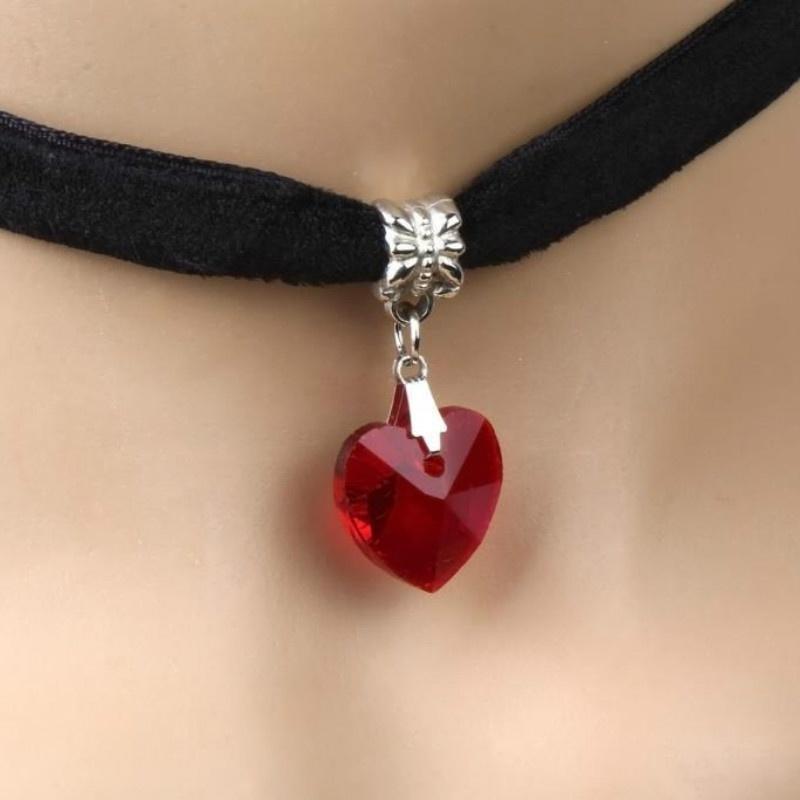 Hart Victoriaanse ketting Vintage Goth fluwelen mode chokers hangers