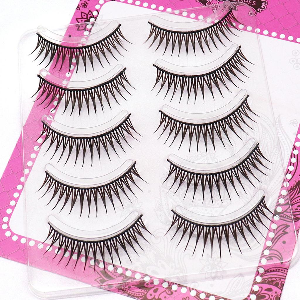 Wet Tip False Eyelashes A Shape Black 9 11mm Mixed C Curl Full Strip False Eyelashes For Women Party Makeup