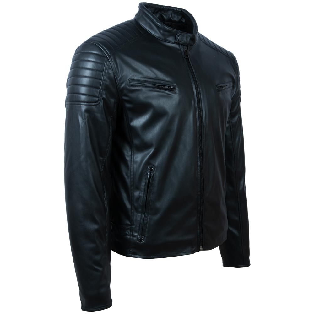 AVIATRIX Men's Leather Jacket (B8P6) - Black